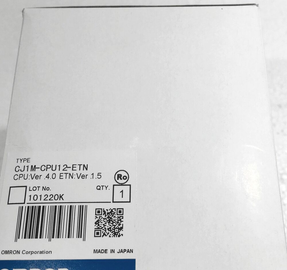 OMRON CJ1M-CPU12-ETN CJ1MCPU12ETN CPU MODULE PLC Control Logic Built-In Ethernet DHL / UPS / FedEx
