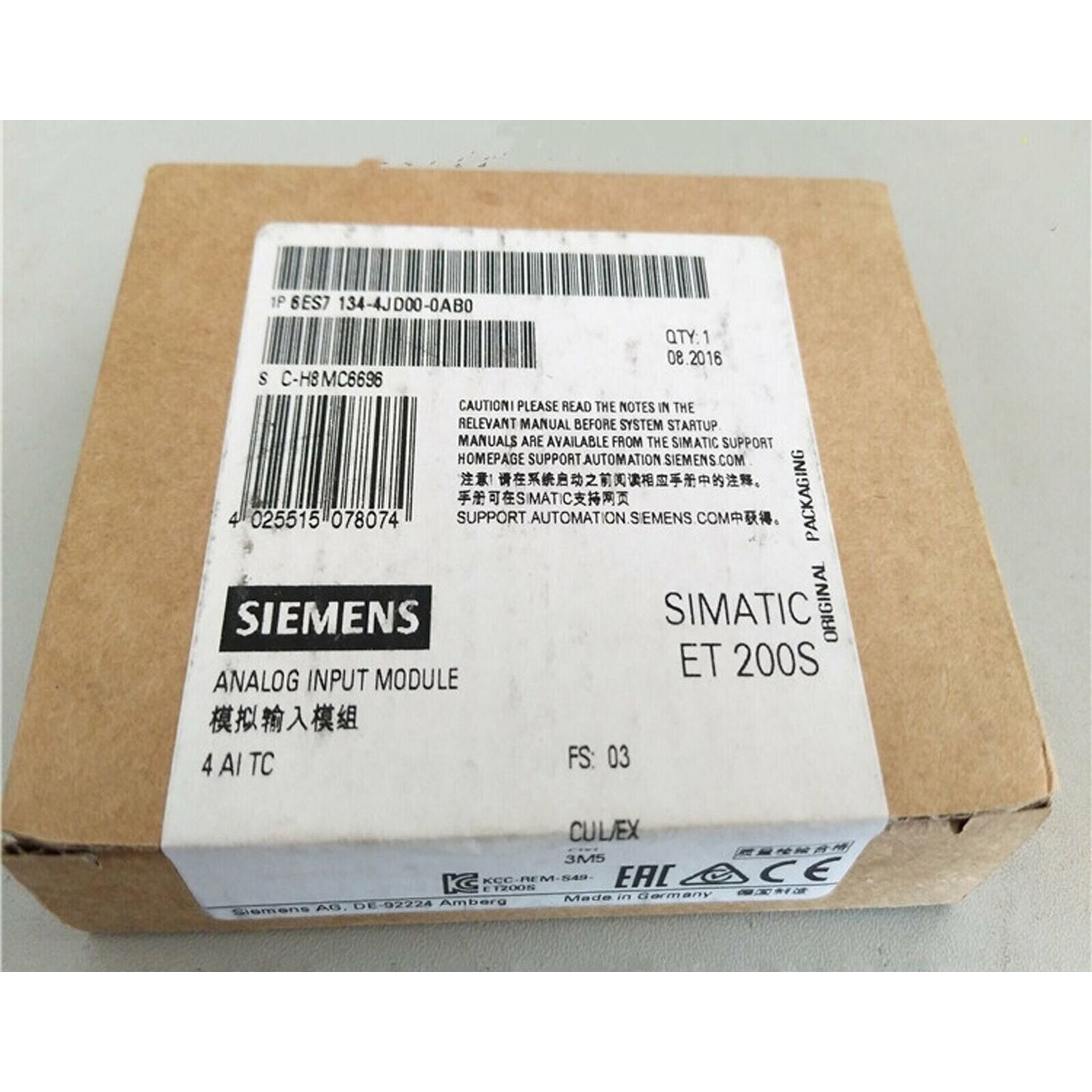 New Siemens 6ES7 134-4JD00-0AB0 6ES7134-4JD00-0AB0 Electronics module for ET200S