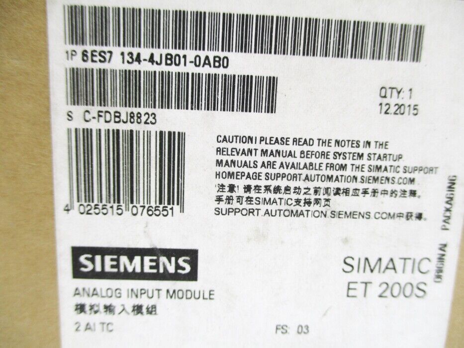 New Siemens 6ES7 134-4JB01-0AB0 6ES7134-4JB01-0AB0 Electronics module for ET200S