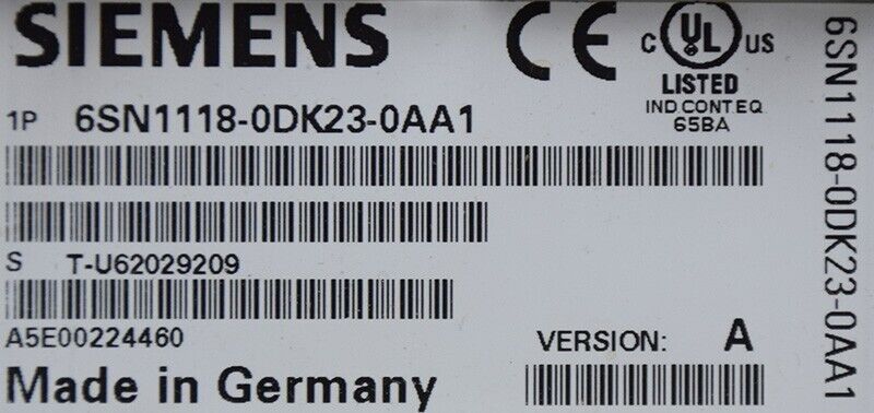 New Siemens 6SN1118-0DK23-0AA1 6SN1 118-0DK23-0AA1 SIMODRIVE 611 DIGITAL CONTROL