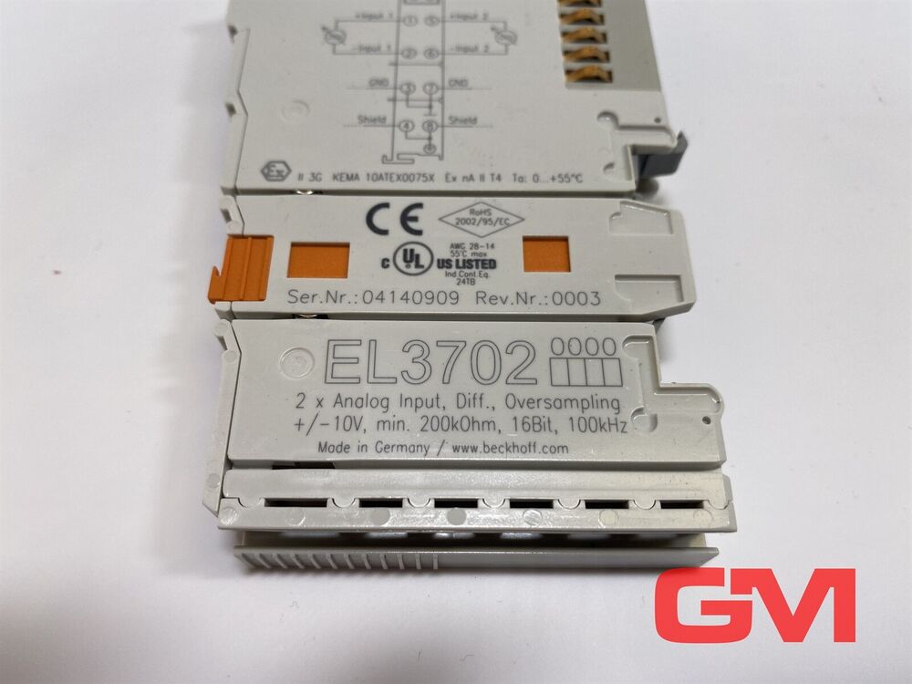 Beckhoff 2 Channel Analog Input EL3702 Module Ethercat Busklemme