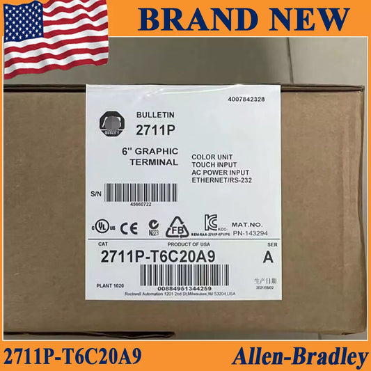 New In Box AB 2711P-T6C20A9 2711P-T6C20A9 Panelview Plus Expedited Shipping DHL / UPS / FedEx