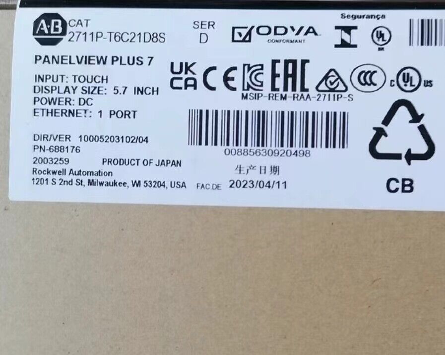 New Sealed Allen-Bradley 2711P-T6C21D8S HMI PanelView Pl 7 Graphic Terminal Fedex or DHL