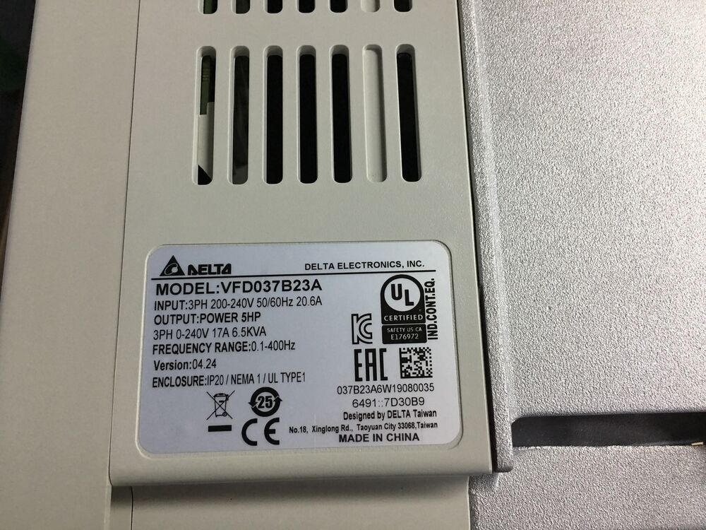 1PC New Delta VFD037B23A Inverter AC Variable Frequency Drive Expedited Shipping UPS / DHL / Fedex