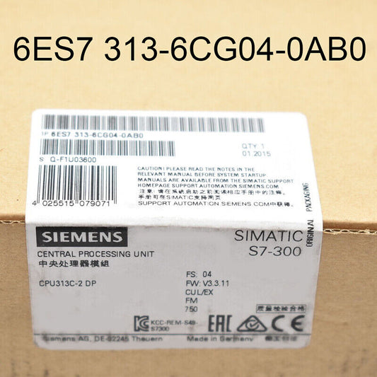 Siemens 6ES7313-6CG04-0AB0 6ES7 313-6CG04-0AB0 Unopened in box