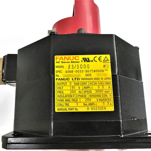 NEW FANUC A06B-0033-B075#0008 SERVO MOTOR A06B-0033-B075#0008 EXPEDITED SHIP UPS / DHL / Fedex