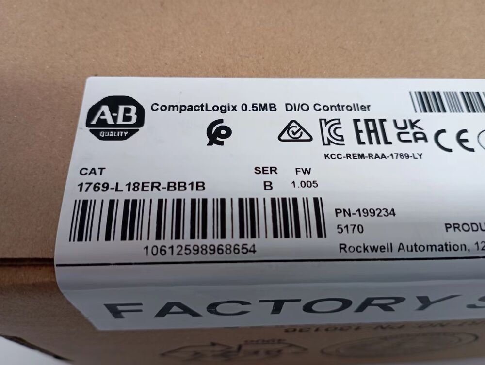 New Sealed Allen Bradley 1769-L18ER-BB1B CompactLogix 0.5MB DI/O Controller Fedex or DHL