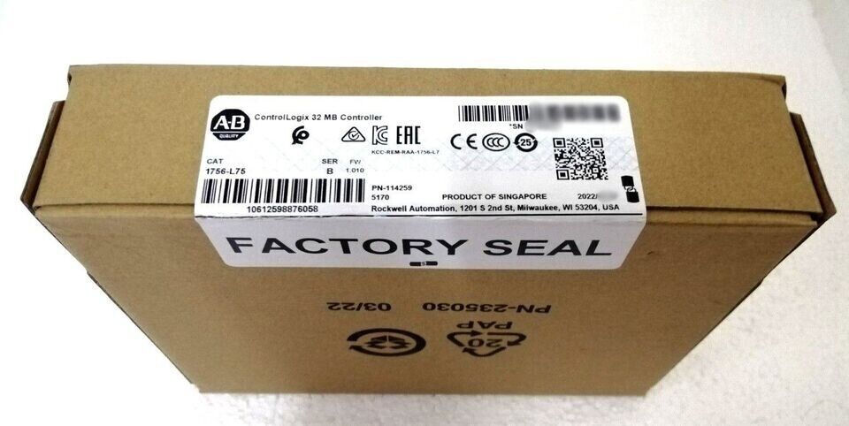 Sealed Allen Bradley 1756-L75 Series B 2021 ControlLogix Controlle AB 1756-L75 Fedex or DHL