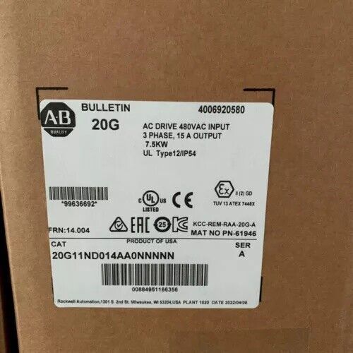 20G11ND014AA0NNNNN New In Box 1PC Allen Bradley 20G11ND014AA0NNNNN Free Shipping Fedex or DHL