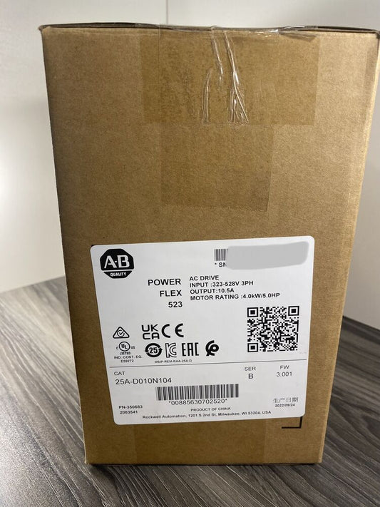 New 2022 Allen Bradley 25A-D010N104 /B PowerFlex 523 AC Drive 3-Phase 5HP - USA DHL / UPS / FedEx