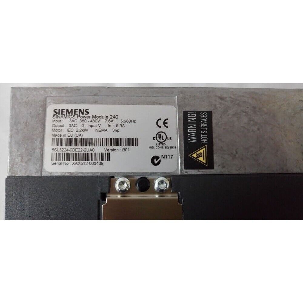 New Siemens G120 PM 240 Power Module 6SL3224-0BE22-2UA0 6SL3 224-0BE22-2UA0