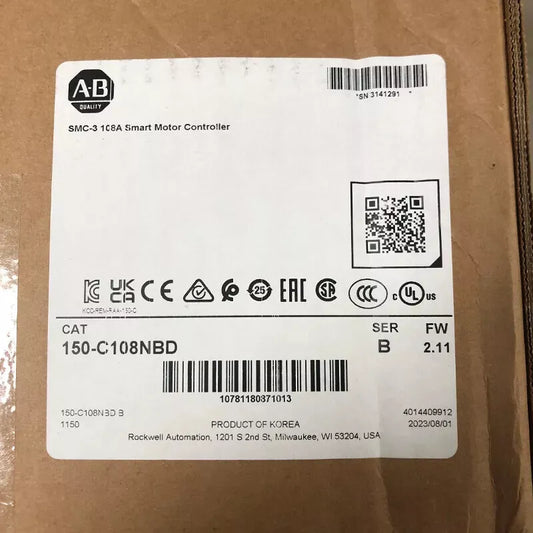 NEW Allen Bradley 150-C108NBD /B SMC-3 Smart Motor Controller 108A Fast Ship 1PC DHL / UPS / FedEx