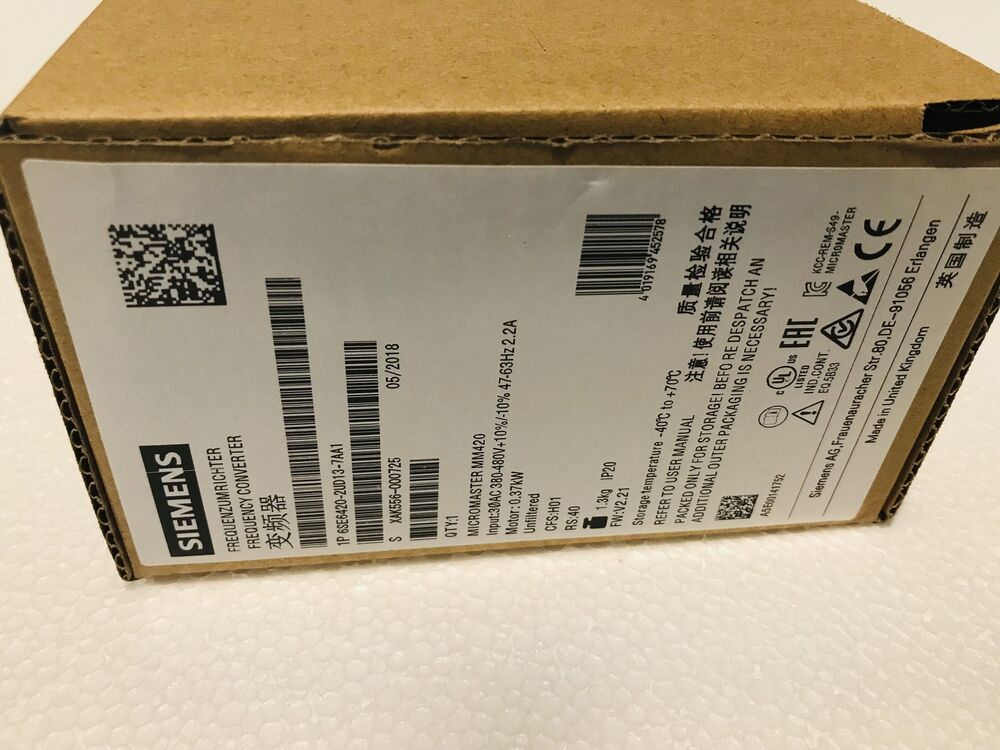 New Siemens MICROMASTER 6SE6420-2UD13-7AA1 IN STOCK Fast shipping Fedex / DHL