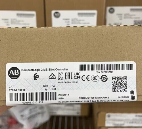 Allen-Bradley 1769-L33ER CompactLogix 2MB ENet Controller Sealed New 1769L33ER DHL / UPS / FedEx