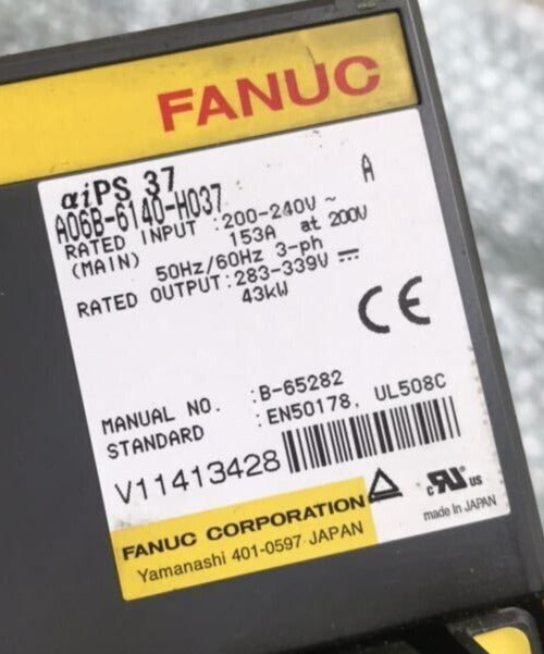 FANUC A06B-6140-H037 Ser. A aiPS 37 Servo Amplifier FANUC Servo Drive UPS / DHL / Fedex