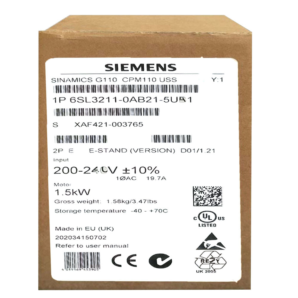 New In Box SIEMENS 6SL3211-0AB21-5UB1 6SL32110AB215UB1 Inverter DHL / UPS / FedEx