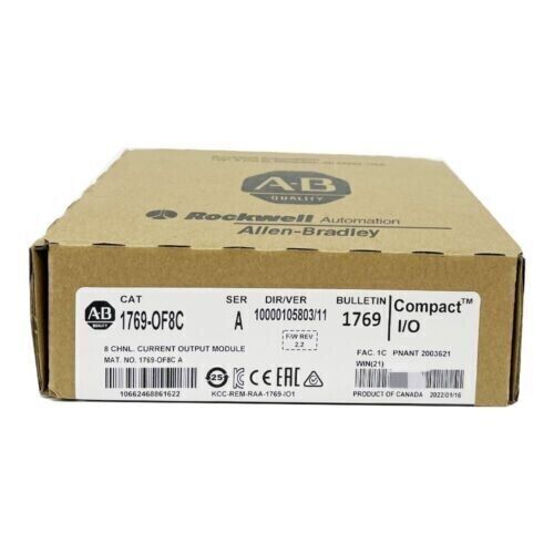 New Factory Sealed AB 1769-OF8C /A CompactLogix 8 Pt A/O Current Module 1769OF8C Fedex or DHL