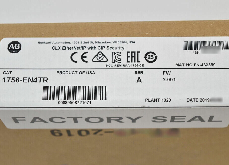 New Surplus Sealed AB 1756-EN4TR /A ControlLogix Dual Port EtherNet 1756EN4TR Fedex or DHL