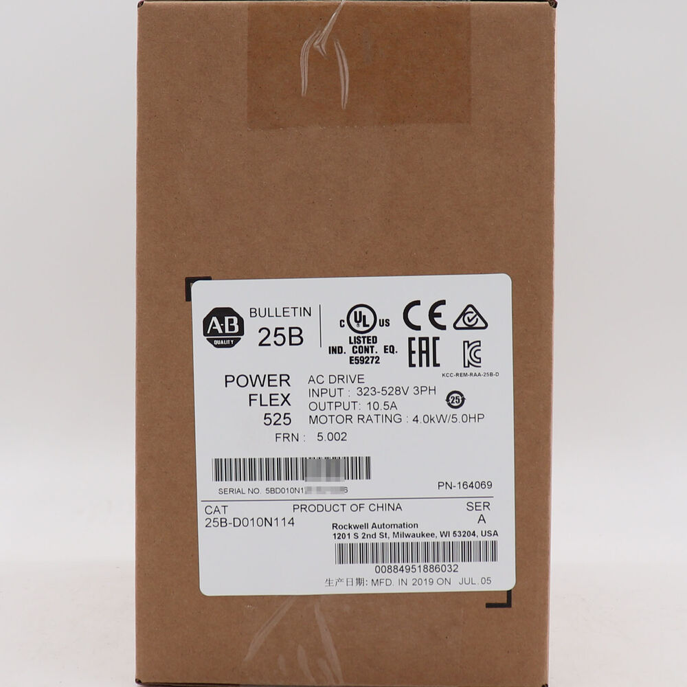 Allen-Bradley 25B-D010N114 PowerFlex 525 4.0kW/5.0Hp Factory Sealed 25B D010N114 DHL / UPS / FedEx