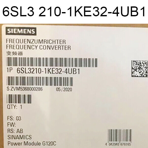 New Siemens 6SL3 210-1KE32-4UB1 SINAMICS G120C 132KW Inverter 6SL3210-1KE32-4UB1