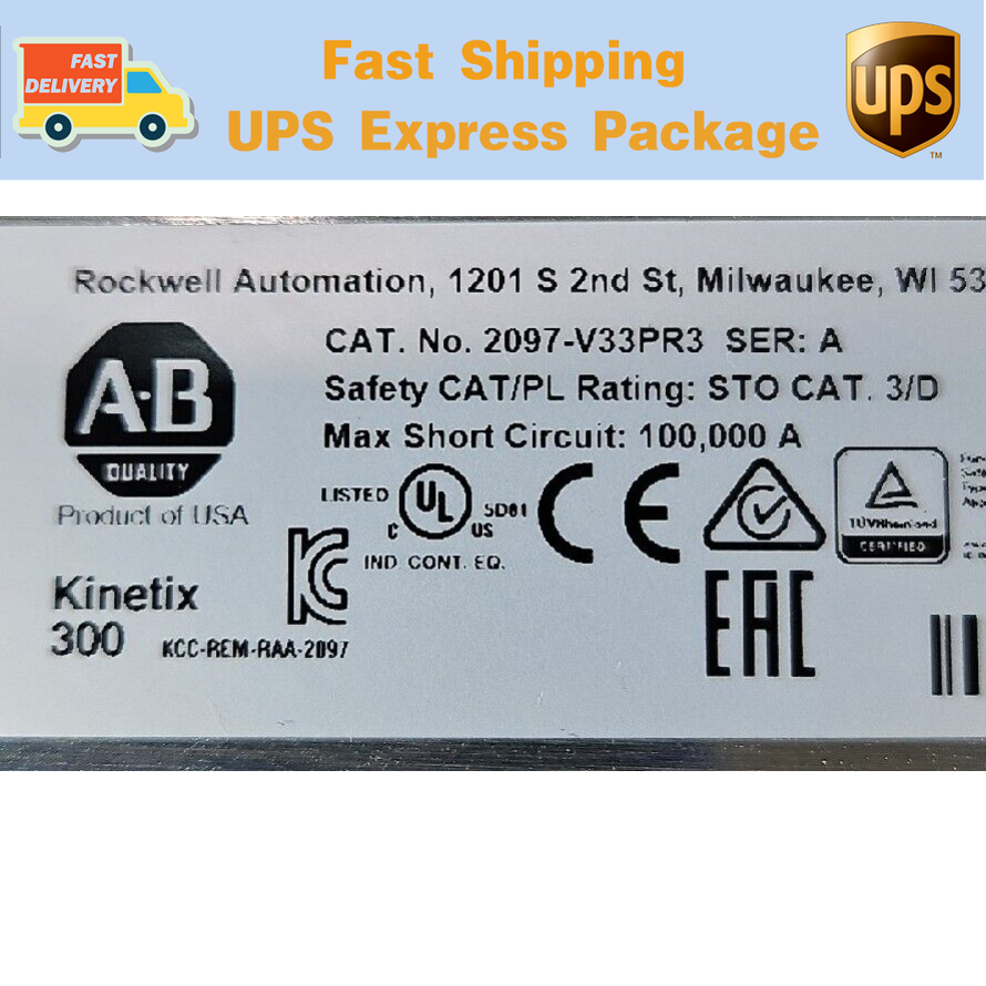 2097-V33PR3 Allen Bradley Kinetix 300 Servo Drive Expedited Shipping 2097V33PR3 DHL / UPS / FedEx