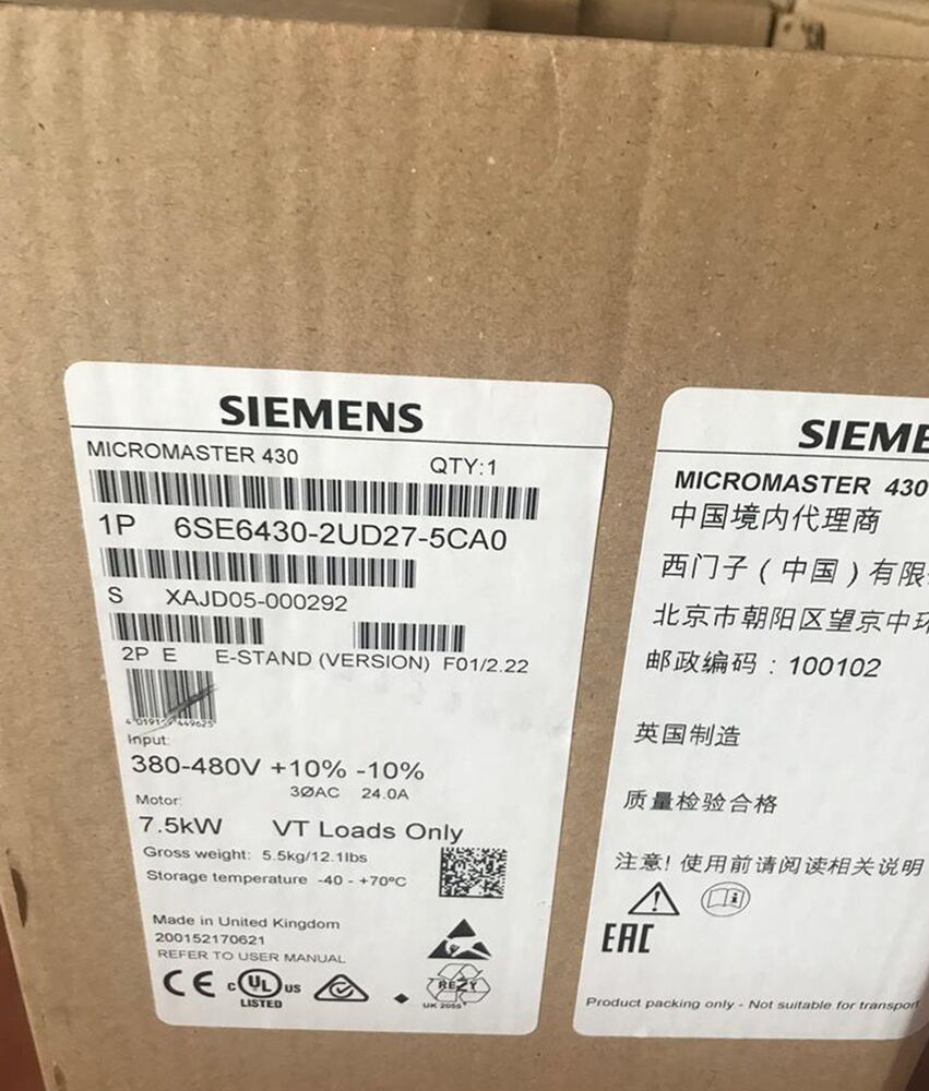 NEW SIEMENS 6SE6430-2UD27-5CA0 MICROMASTER 430 DRIVE INVERTER PLC MODULE DHL / UPS / FedEx