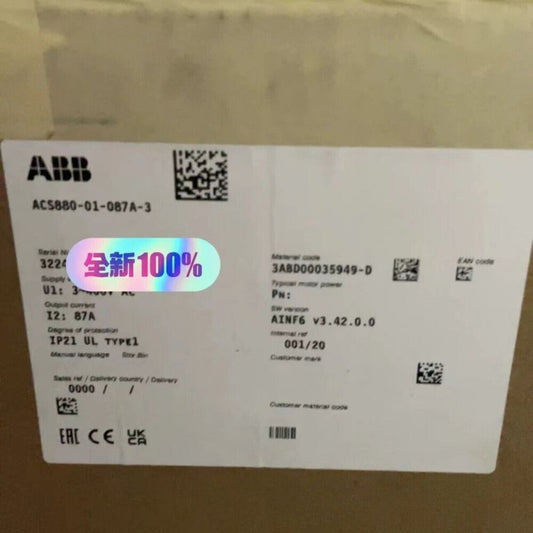 ACS880-01-087A-3 New ABB Frequency Converter ACS880-01-087A-3 Fast Shipping 1pcs