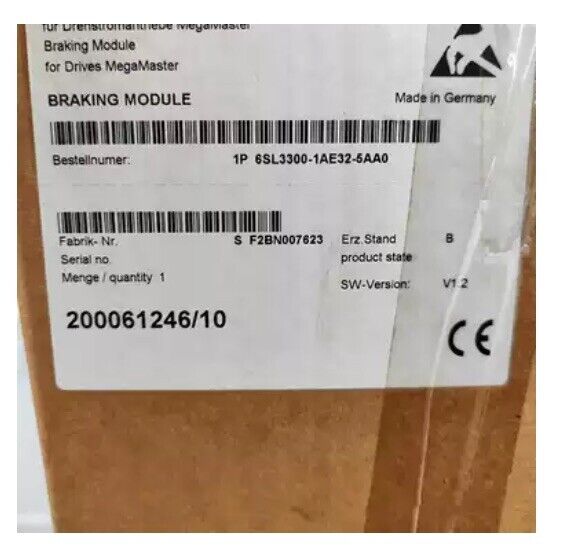 New Siemens SINAMICS BRAKING MODULE 6SL3300-1AH32-5AA0 Fedex / DHL