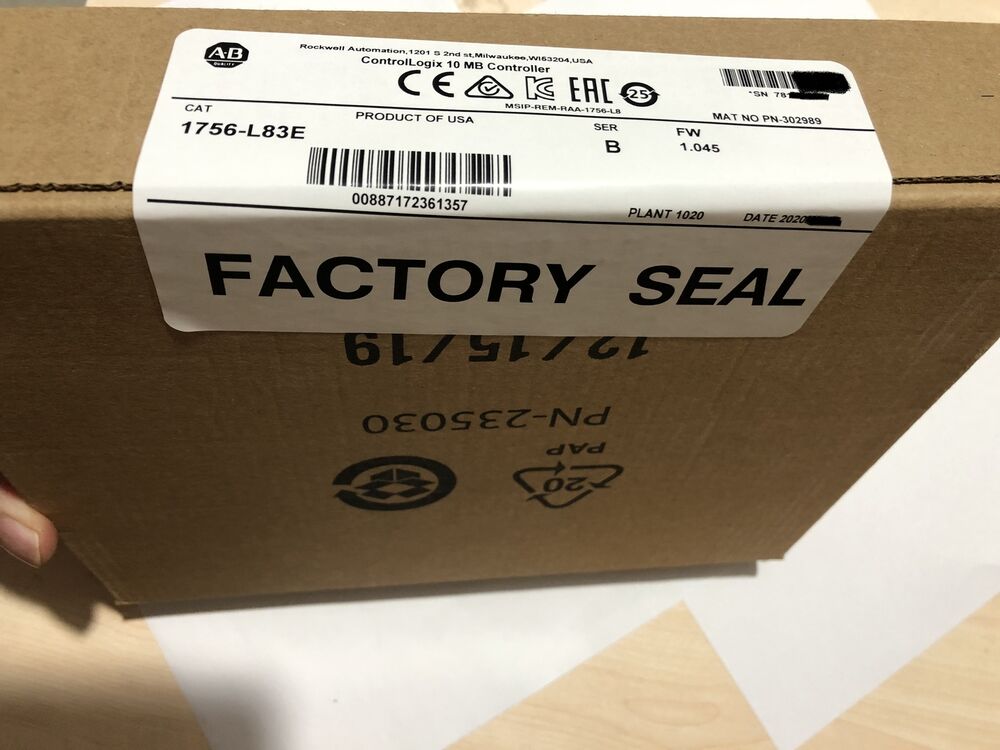 2023 Allen Bradley 1756-L83E /B ControlLogix Logix5580 Processor - New Surplus DHL / UPS / FedEx