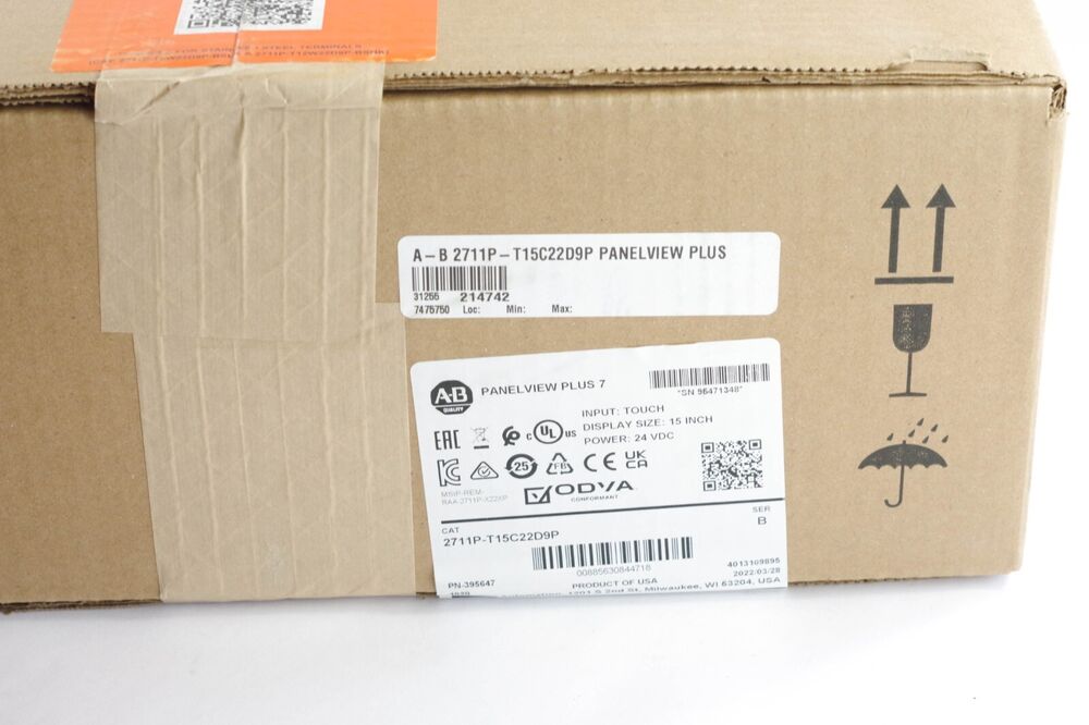 2022 AB 2711P-T15C22D9P /B PanelView Plus 7 New Sealed 2711PT15C22D9P Surplus DHL / UPS / FedEx