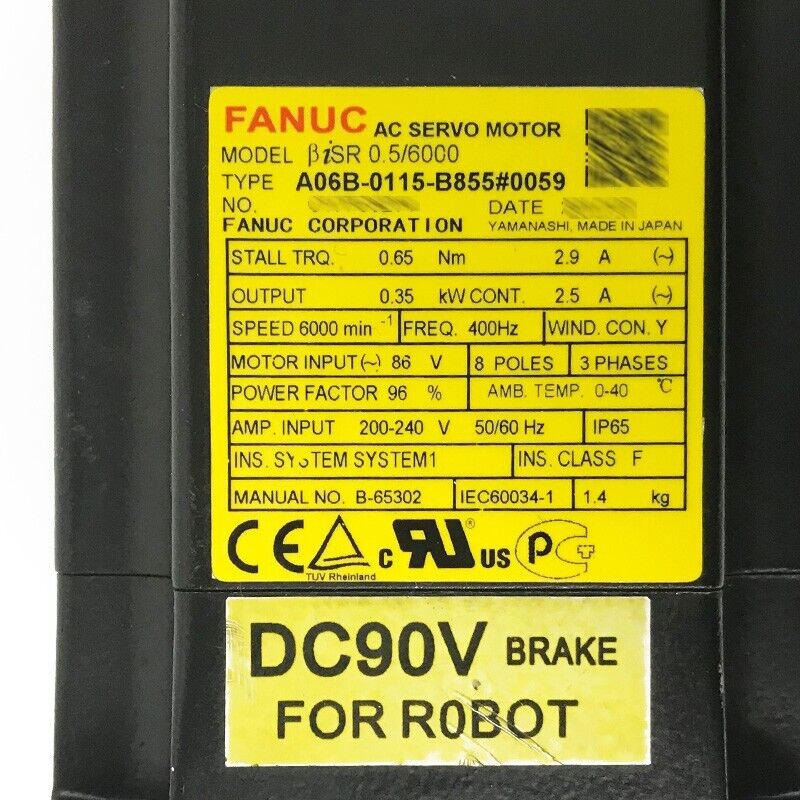 NEW FANUC SERVO MOTOR A06B-0115-B855#0059 A06B0115B8550059 FREE EXPEDITED SHIPDHL / UPS / FedEx