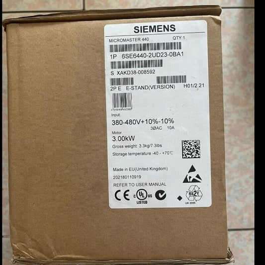 New Siemens 6SE6440-2UD23-0BA1 MICROMASTER440 without filter 6SE6 440-2UD23-0BA1