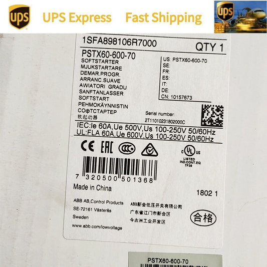 1SFA898106R7000 ABB PSTX60-600-70 Soft Starter Spot Goods！Expedited Shipping