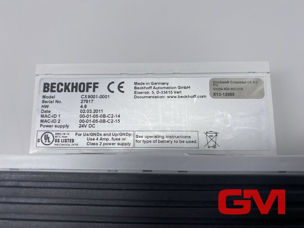 Beckhoff CPU Module CX9001-0001 With E-Bus Interface Hw 4.6