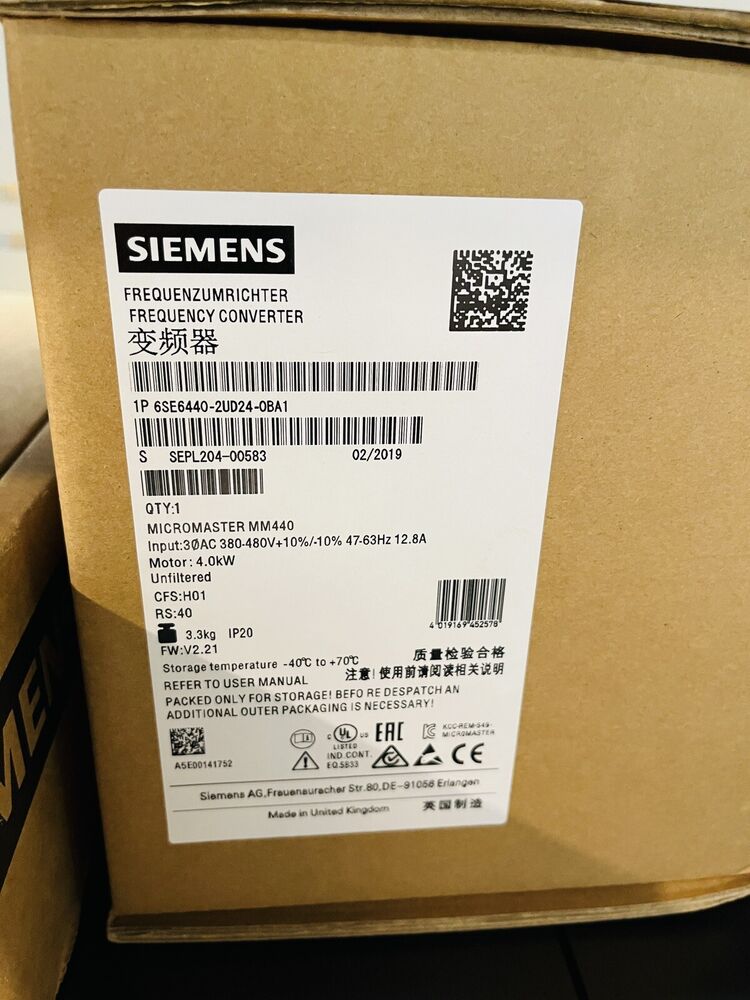 New In Box Siemens 6SE6440-2UD24-0BA1 Inverter In Stock Fast Shipping Fedex / DHL