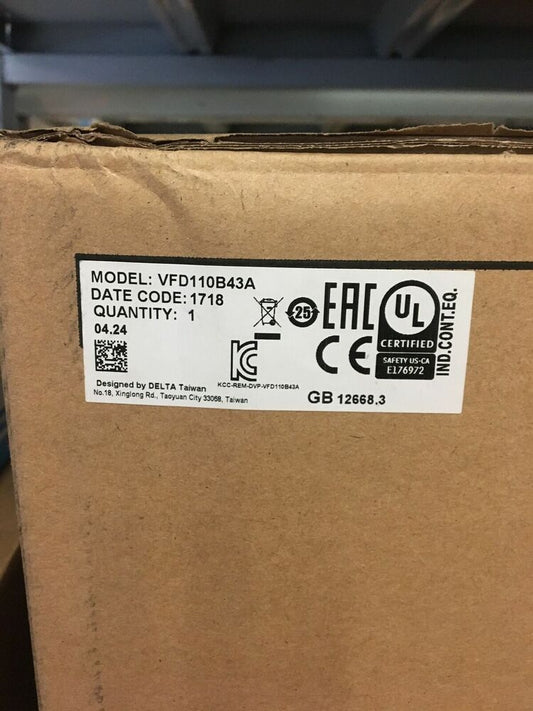 1PC New Delta VFD110B43A Inverter 380V 11Kw In Box Expedited Shipping DHL / UPS / FedEx