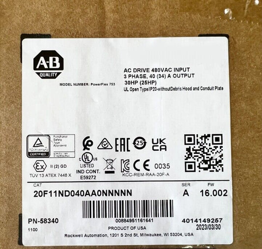 Allen Bradley 20F11ND040AA0NNNNN PLC NEW IN BOX US AB 20F11ND040AA0NNNNN DHL / UPS / FedEx