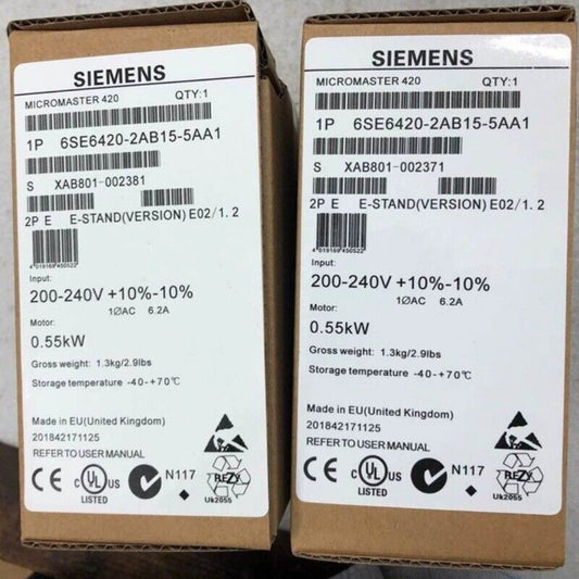 New Siemens MICROMASTER420 without filter 6SE6420-2AB15-5AA1 6SE6 420-2AB15-5AA1