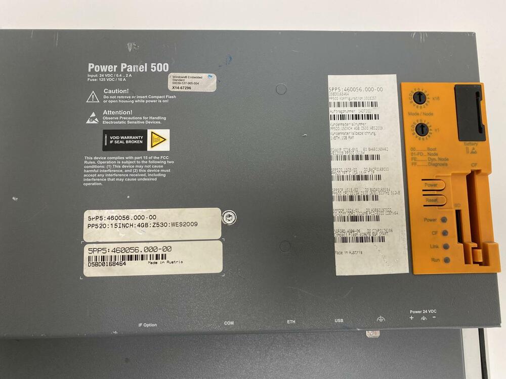 B&R Power Panel 5PP520.1505-00 Operator Panel Module 520 15 " Xga Revision D0