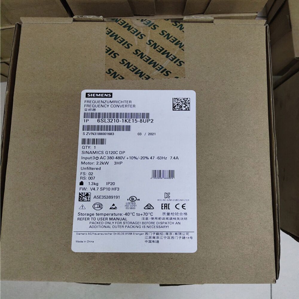 New Siemens 6SL3210-1KE15-8UP2 6SL32101KE158UP2 G120C RATED POWER 2,2KW