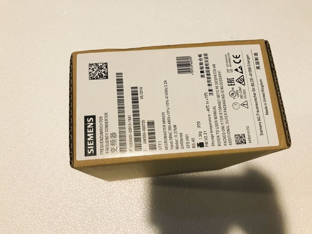 New Siemens MICROMASTER 6SE6420-2UD13-7AA1 IN STOCK Fast shipping Fedex / DHL