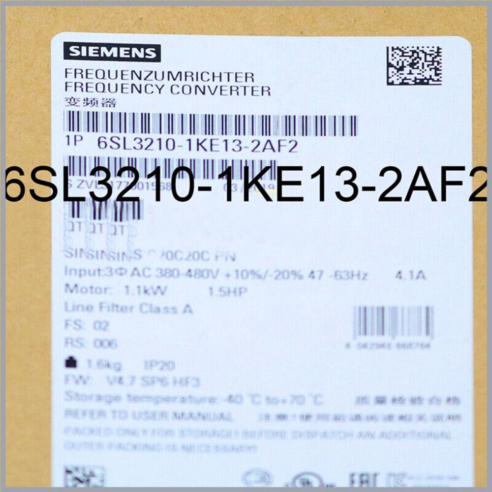 New Siemens 6SL3210-1KE13-2AF2 G120C RATED POWER 1,1KW 6SL3 210-1KE13-2AF2