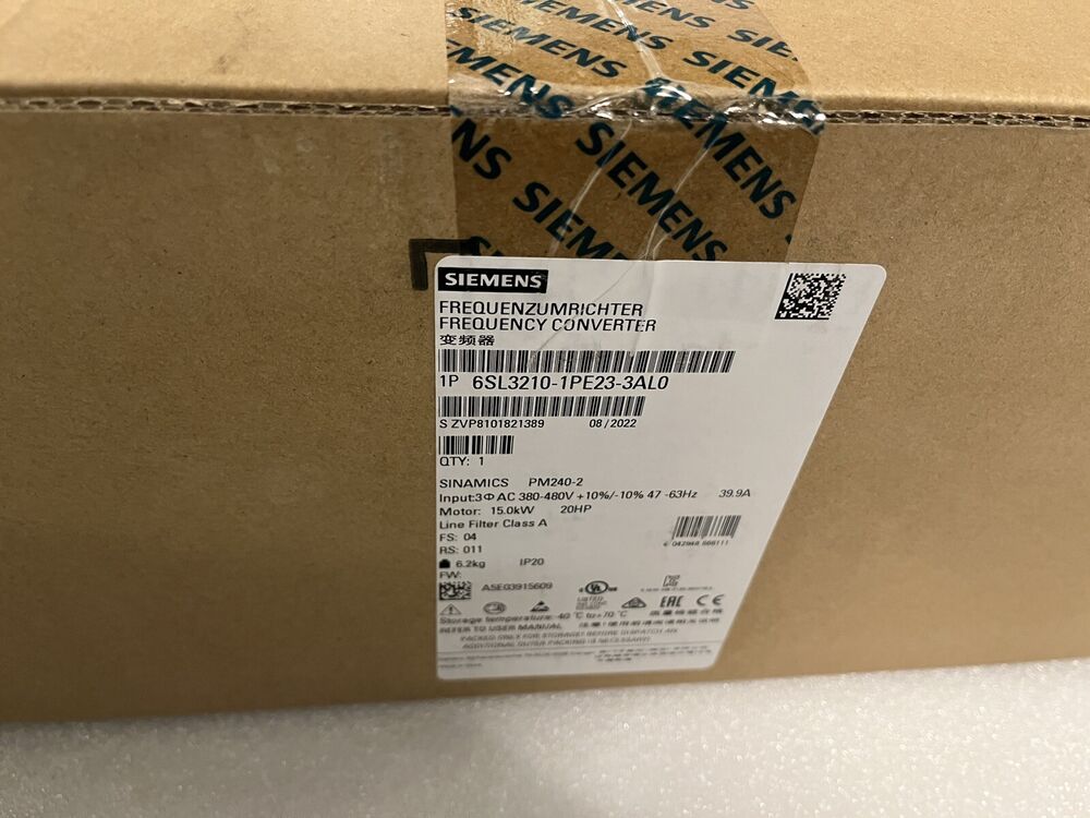 SINAMICS PM240 Siemens Converter New 6SL3210-1PE23-3AL0 In Stock Fast Shipping UPS / Fedex / DHL