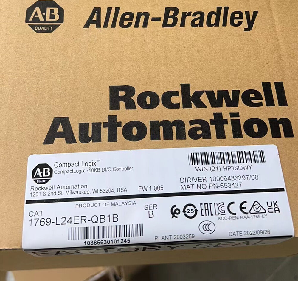 2023 NEW Allen-Bradley 1769-L24ER-QB1B CompactLogix 750KB DI/O Controller Sealed DHL / UPS / FedEx