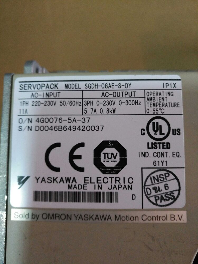 Yaskawa SGDH-08AE-S-OY AC Servo Drive New In Box SGDH08AESOY Expedited Shipping DHL / UPS / FedEx