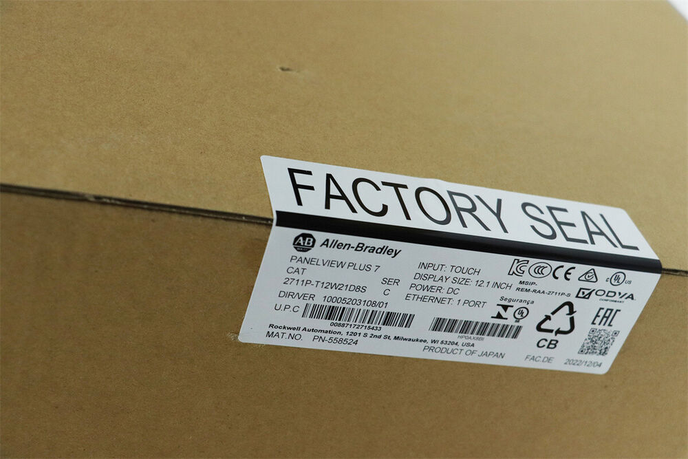 Allen-Bradley 2711P-T12W21D8S PanelView Plus 7 Graphic Terminal 12.1 inch Sealed DHL / UPS / FedEx