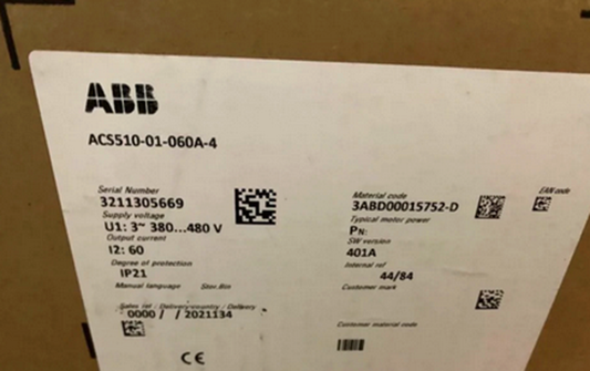 NEW ABB inverter ACS510-01-060A-4 60A Motor power 30KW DHL / UPS / FedEx