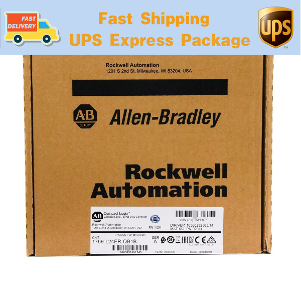 AB 1769-L24ER-QB1B CompactLogix 750KB DI/O Controller 2022 New Factory Sealed DHL / UPS / FedEx