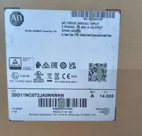 AB Allen Bradley 20G11NC072JA0NNNNN Brand New In Box Fast Ship Factory Sealed Fedex or DHL