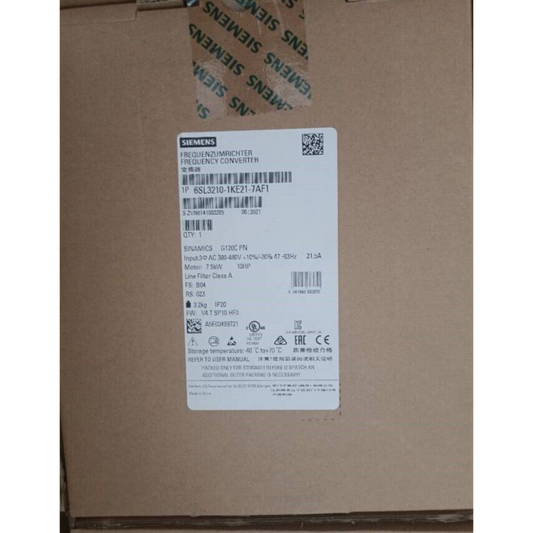 6SL3210-1KE21-7AF1 SIEMENS SINAMICS G120C 7.5KW Frequency Converter Brand New! Fedex / DHL